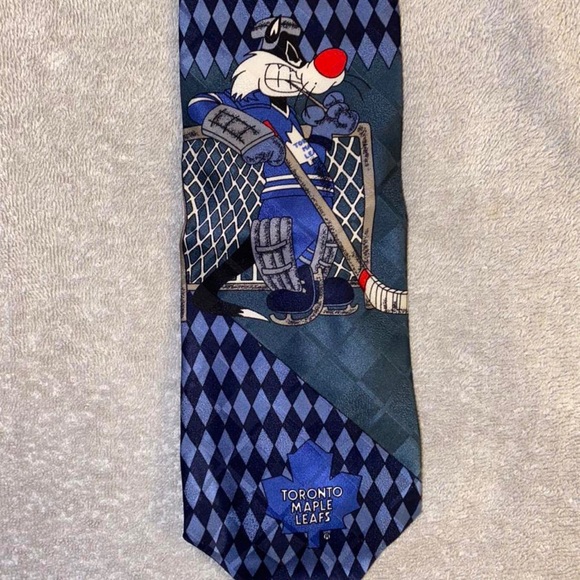 Vintage Looney Tunes x Toronto Maple Leafs Tie - Picture 1 of 4